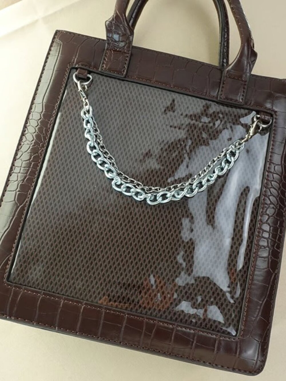 Chocolate Crocodile Ita Bag Y2K Vegan Leather Crossbody Shoulder Bag Anime Bag